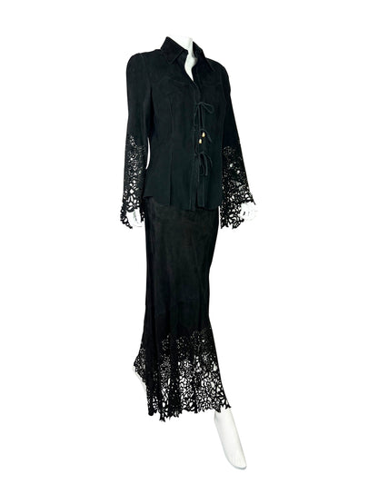 Roberto Cavalli Fall 1999 Suede Leather Set