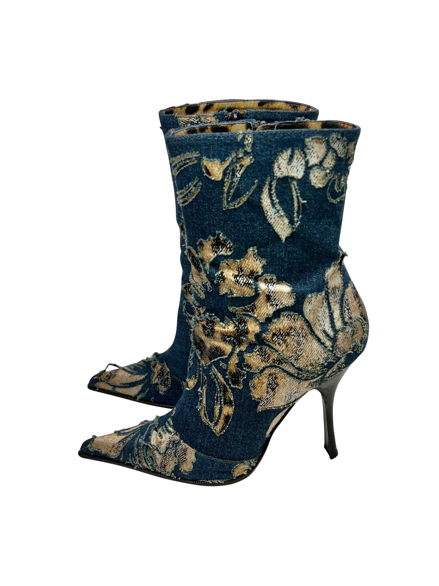 Roberto Cavalli Fall 2001 Denim Ankle Boots