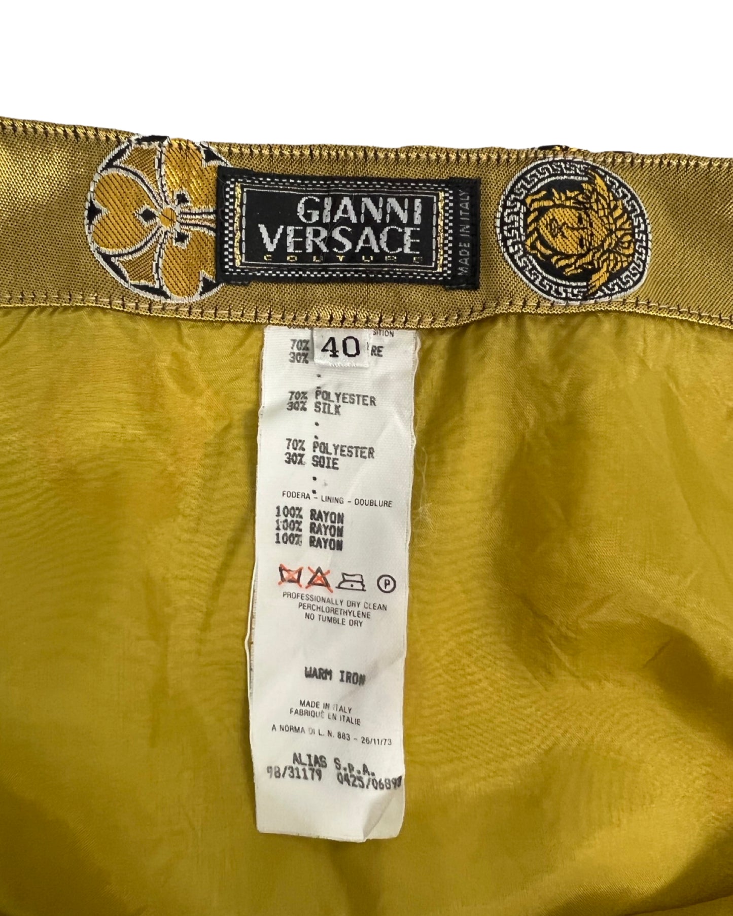 Gianni Versace Fall 1997 Golden Coin Print Suit