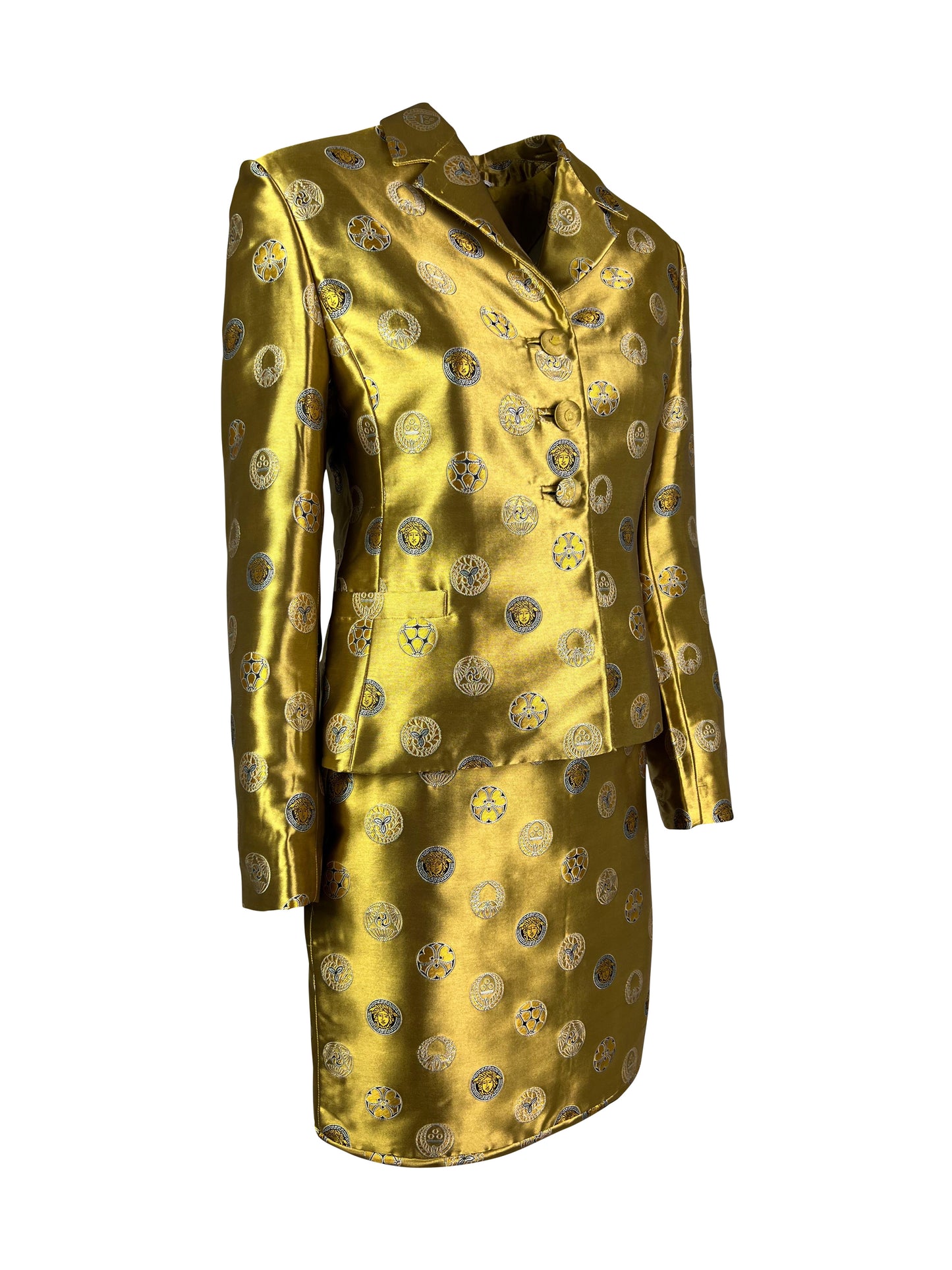 Gianni Versace Fall 1997 Golden Coin Print Suit