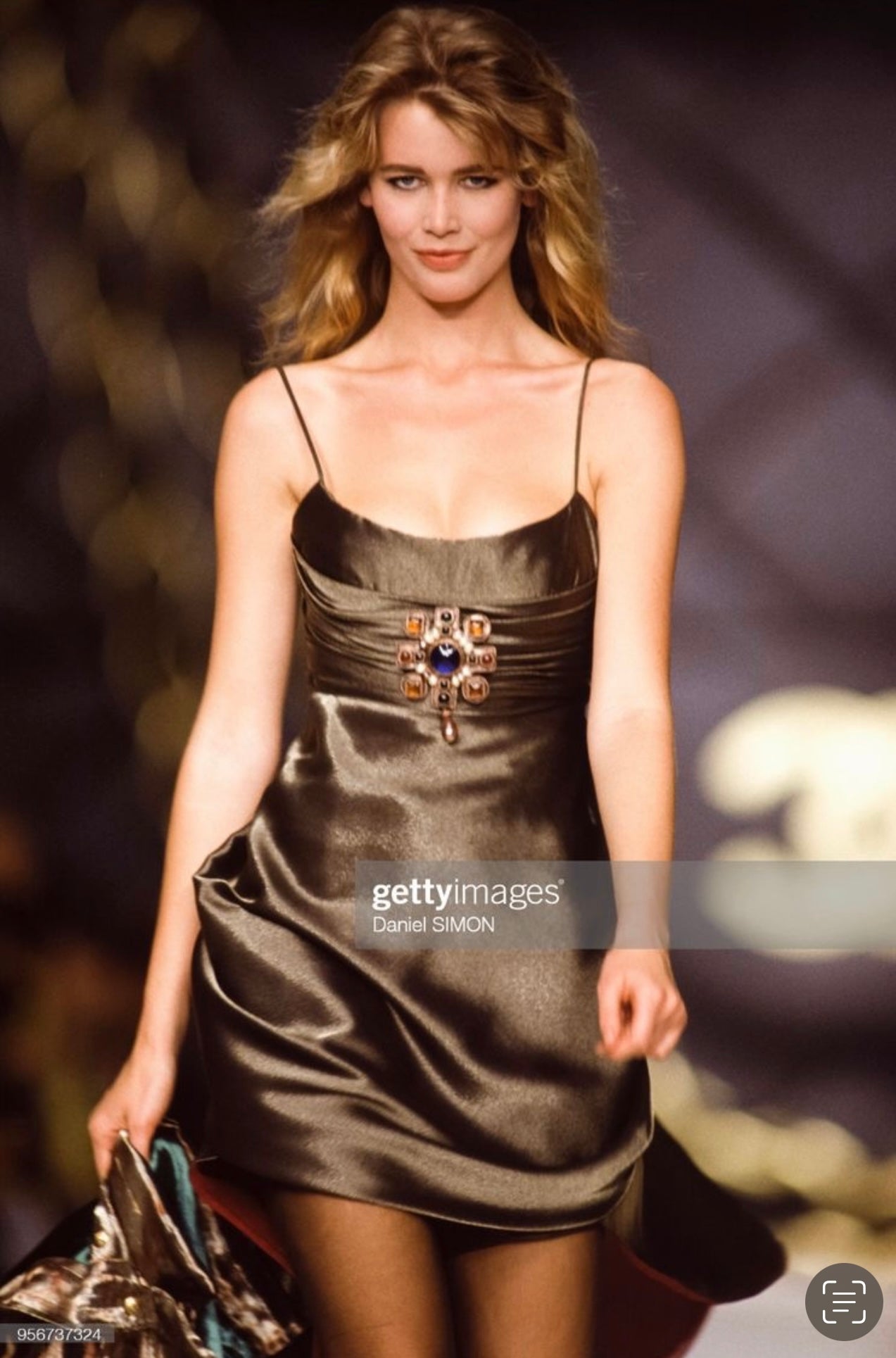 Rare! Chanel Fall 1990 Lamé Runway Dress