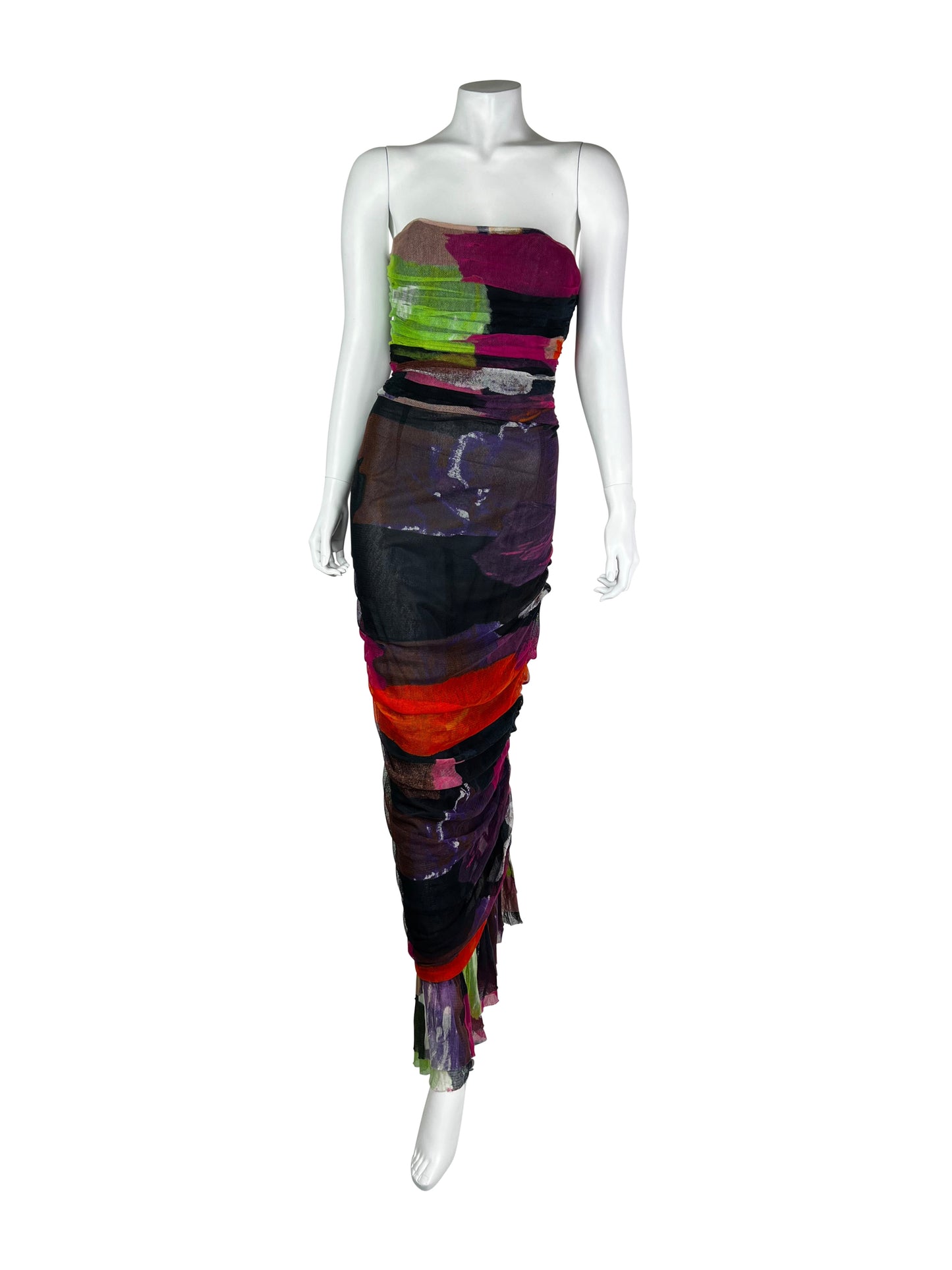 Christian Lacroix Spring 2003 Mesh Ruched Dress