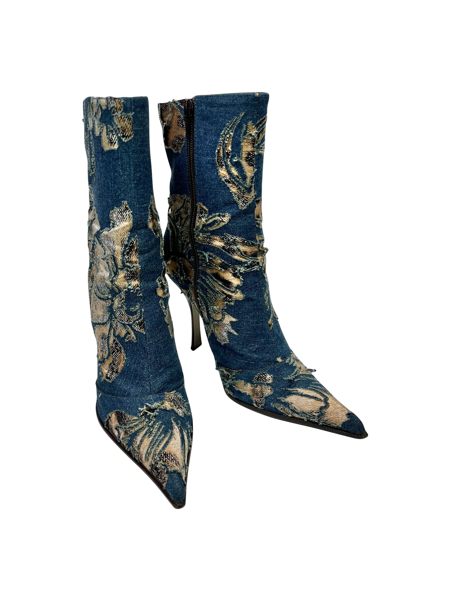 Roberto Cavalli Fall 2001 Denim Ankle Boots