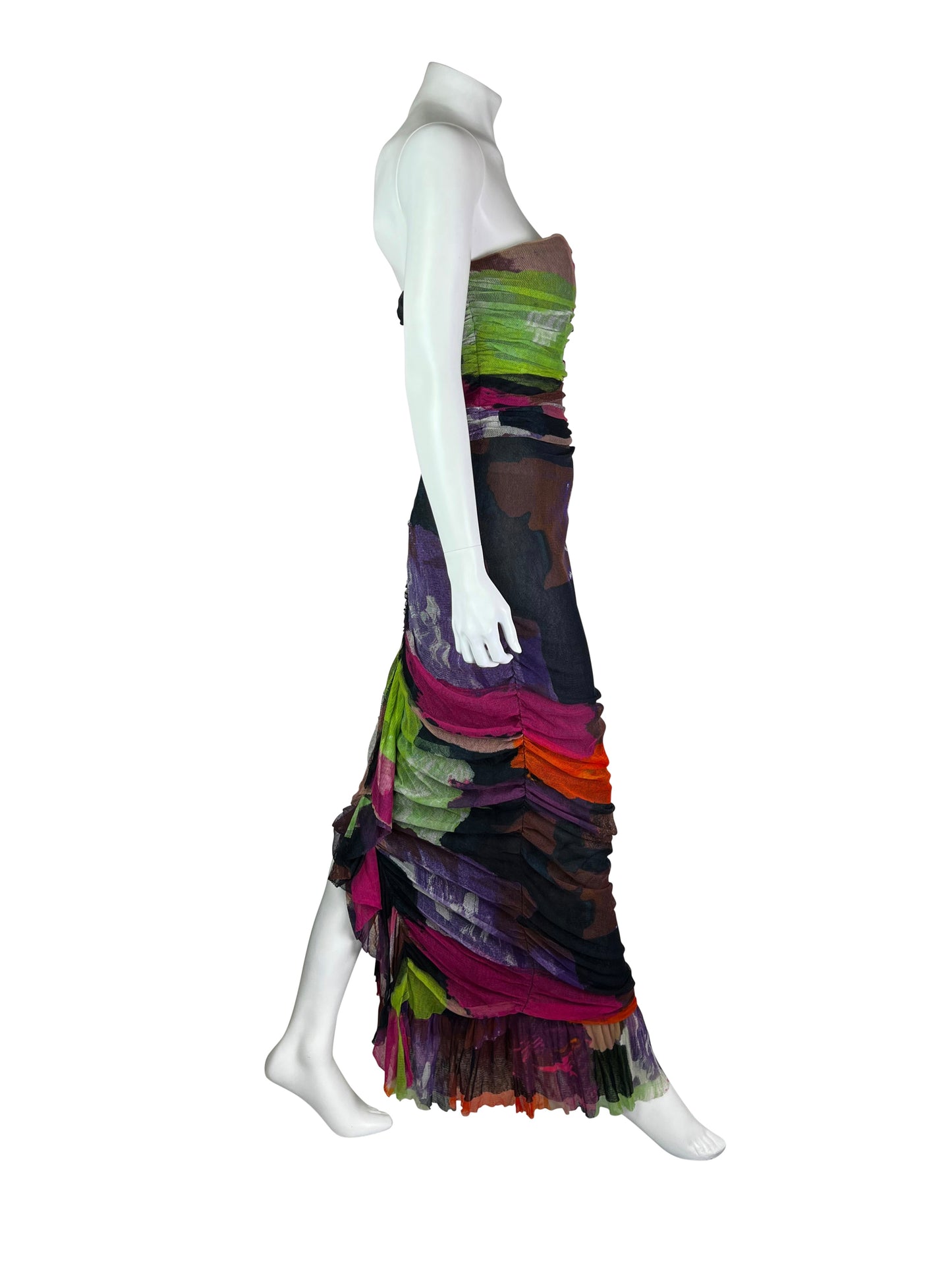 Christian Lacroix Spring 2003 Mesh Ruched Dress