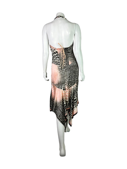 Roberto Cavalli Spring 2004 Corset Halter Neck Silk Dress